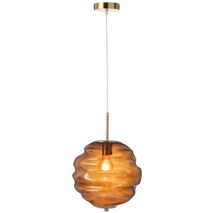 J-Line - Hanglamp Glas Bruin - 30x30x34cm