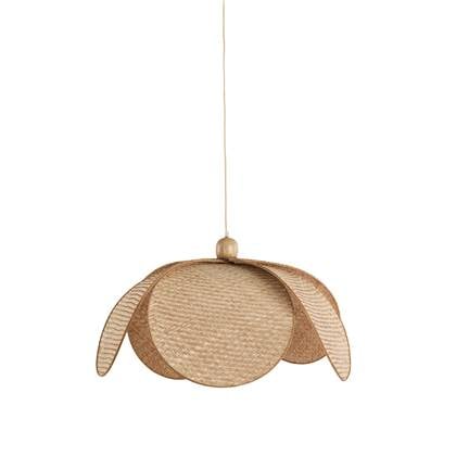 Light&living Hanglamp Ø60,5x30,5 cm LAVRIO webbing naturel+hout Bruin