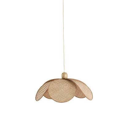 Light&living Hanglamp Ø48x29 cm LAVRIO webbing naturel+hout Bruin