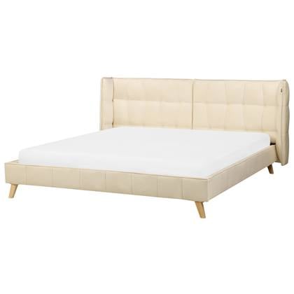 SENLIS - Tweepersoonsbed - Beige - 160 x 200 cm - Fluweel