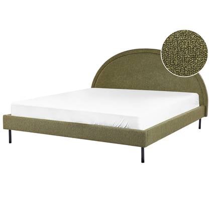 Beliani - MARGUT - Bed - Olijf - 180 x 200 cm - Bouclé Groen