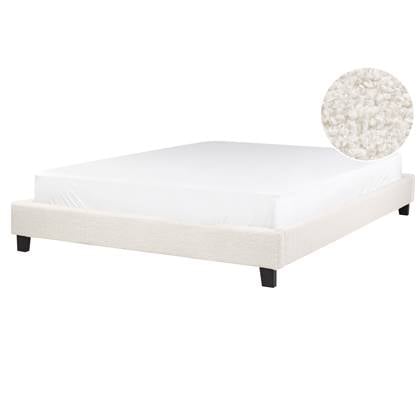 Beliani - ROANNE - Tweepersoonsbed - Crème - 160 x 200 cm - Bouclé Beige