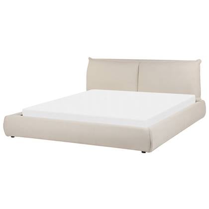 Beliani-VINAY-Tweepersoonsbed-Zand-180 x 200 cm-Polyester Beige