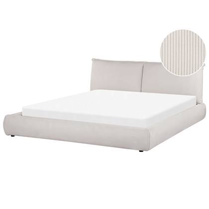 Beliani-VINAY-Tweepersoonsbed-Licht-180 x 200 cm-Corduroy Beige