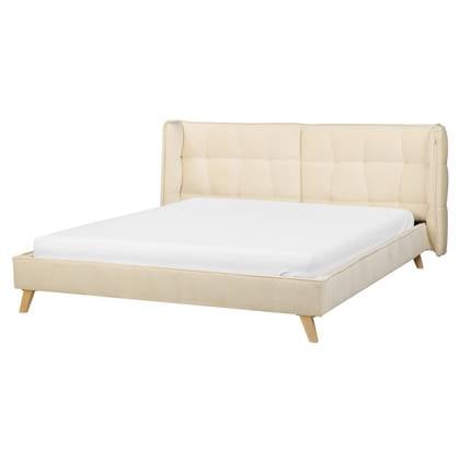 SENLIS - Tweepersoonsbed - Beige - 160 x 200 cm - Fluweel
