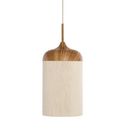 Light&living Hanglamp Ø22x41,5 cm DANIA hout print naturel+touw crème afbeelding
