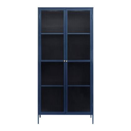 by fonQ Opal Vitrinekast - H 190 cm - Navy Blauw
