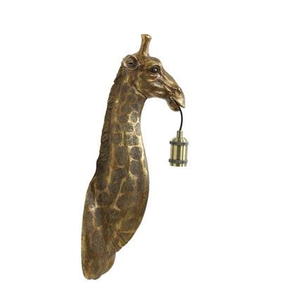 Light & Living Wandlamp Giraffe - Antiek Brons - 20.5x19x61cm Brons, Goud