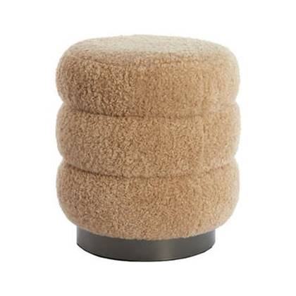 Light & Living Light&living Poef Ø40x45 cm JOBBI beige+mat zwart Bruin