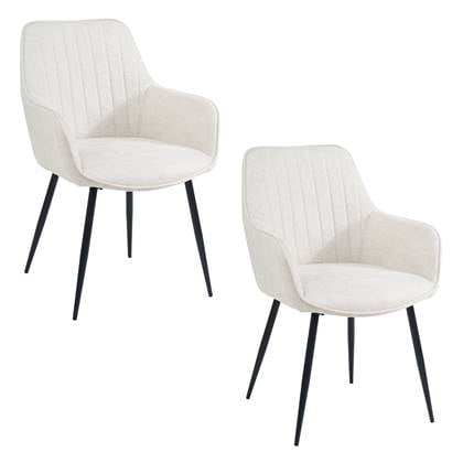 Housecraft Living Maud Eetkamerstoelen Off-White - Set van 2 Wit