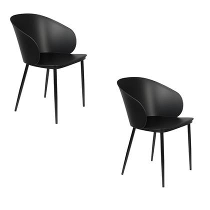 Housecraft Living Gigi Eetkamerstoelen Zwart - Set van 2