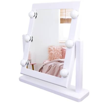 MARBEAUX Hollywood spiegel met verlichting 37x9x40,5cm Make-up Spie... Wit