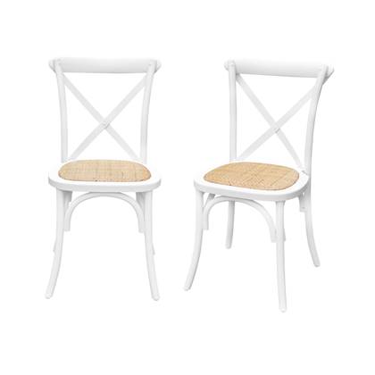 sweeek - Set van 2 houten bistrostoelen, belleville, l 48,5 x p 53,5 x h 88,5cm