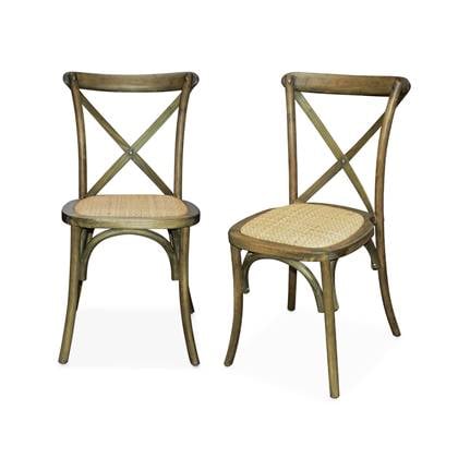 sweeek - Set van 2 houten bistrostoelen, belleville, l 48,5 x p 53,5 x h 88,5cm