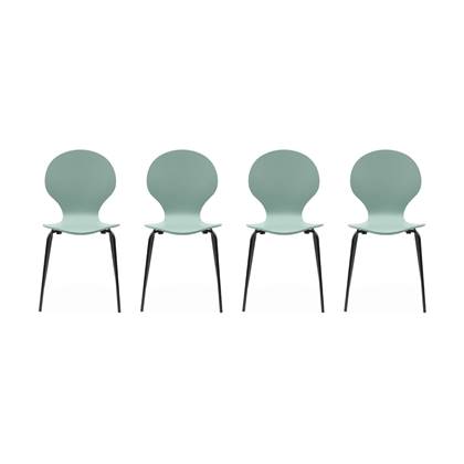Alice's Garden | Set van 4 retro celadon groene stapelstoelen l Alice's Garden | Naomi