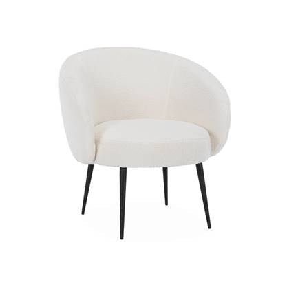 sweeek - Ronde fauteuil in boucléstof, hima, b 74 x d 72 x h 80,5cm