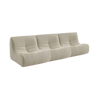 Sweeek  1-zits bouclé fauteuil met structuur, verstelbaar (set van 3)