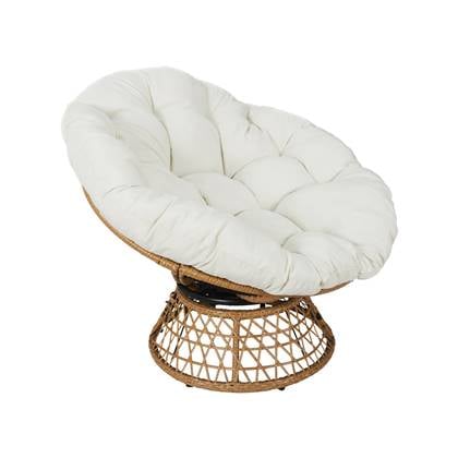 sweeek - Papasan buiten|binnen draaifauteuil, polyrotan, Ø96cm