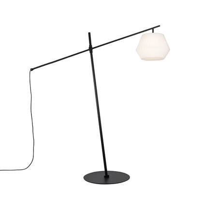 QAZQA Design buiten vloerlamp zwart met te kap IP44 - Robbert Wit