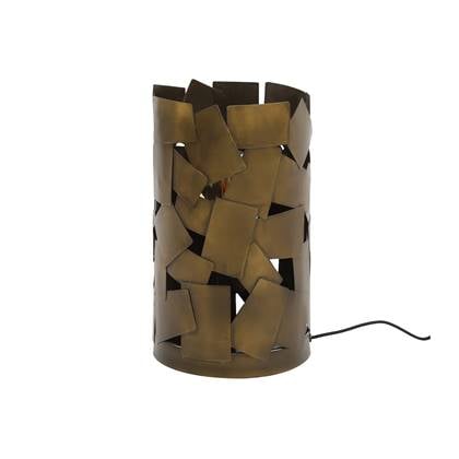 Tafellamp Cylinder - Brons Metaal - 23x23x38cm - Giga Meubel