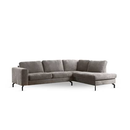 Hoekbank 3-Zits Vierkant - Stof Champagne - Rechts 262x206x84cm - Giga Meubel