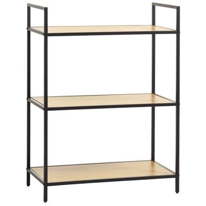 Giga Living - Boekenkast Naturel Eiken - Open Kast - 70x35x88,8cm - Altino Zwart