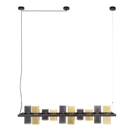 Hanglamp Gemixt Glas - 10-Lichts - 130x20x150cm - Giga Living