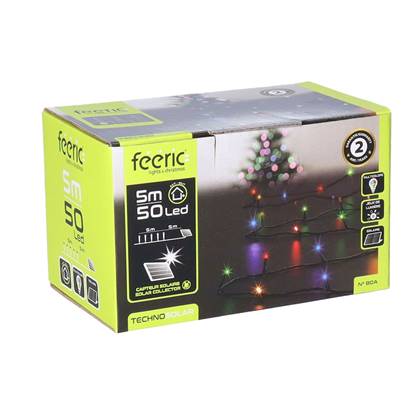 Feeric lights Lichtsnoer - gekleurd - 5m- 50 leds- zonne-energie