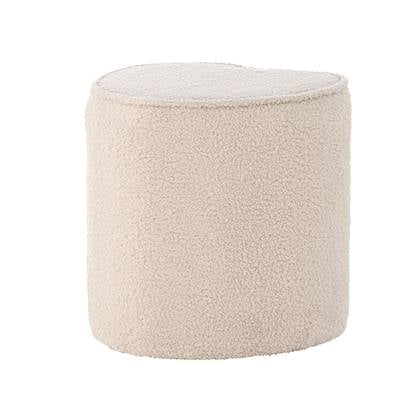 Nest living Jilly Hartvormige Teddystof Kinderpoef Beige