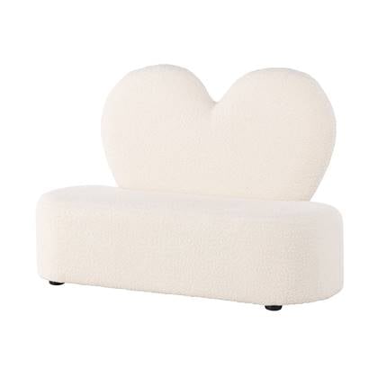 Nest living Aryna teddystof kinderbankje wit