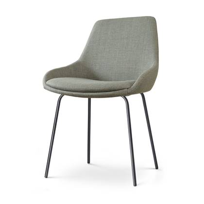 Nolon Nora-Isa Eetkamerstoel Groen - Stof - Zwart Onderstel - Design - Scandinavisch - Comfortabel