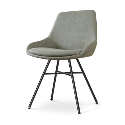 Nolon Noa-Isa Eetkamerstoel Groen - Stof - Zwart Onderstel - Design - Scandinavisch - Comfortabel