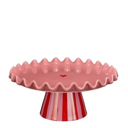Mica Decorations Bella Taartplateau - H13 x Ø30 cm - Roze, Rood