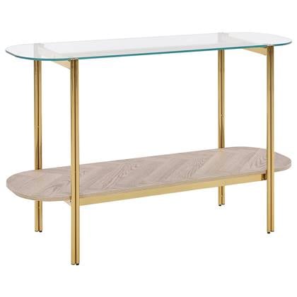 Beliani  LOVELL - Sidetable - Lichtbruin|Goud - Hout