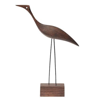 Warm Nordic Beak Bird Tall Heron decoratie gerookt eiken