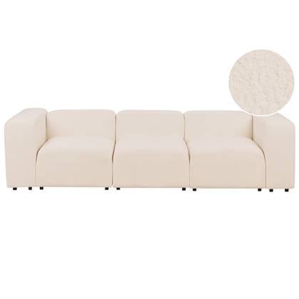 Beliani - FALSTERBO - Modulaire driezitsbank - Lichtbeige - Bouclé
