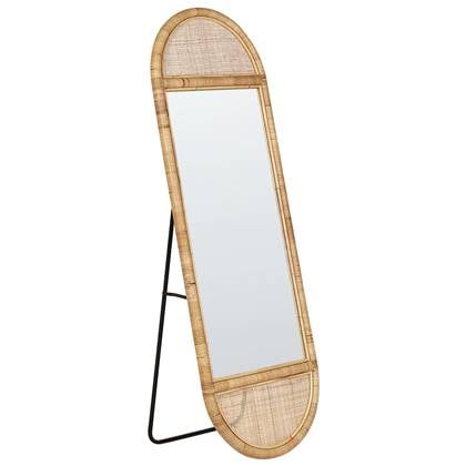 Beliani - BARGES - Wandspiegel - Naturel - Rotan Beige