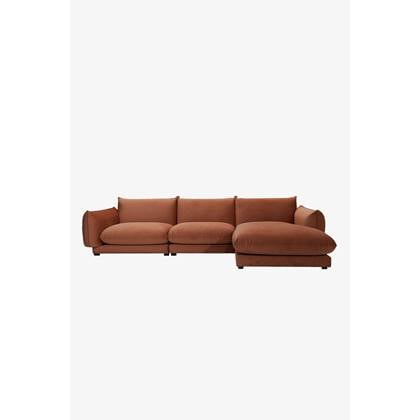 Sissy-Boy Countess 4-zits bank chaise longue rechts Brown