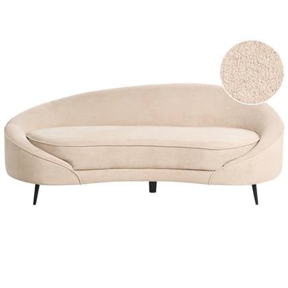 Beliani - SAVAR - Driezitsbank - Licht - Bouclé Beige