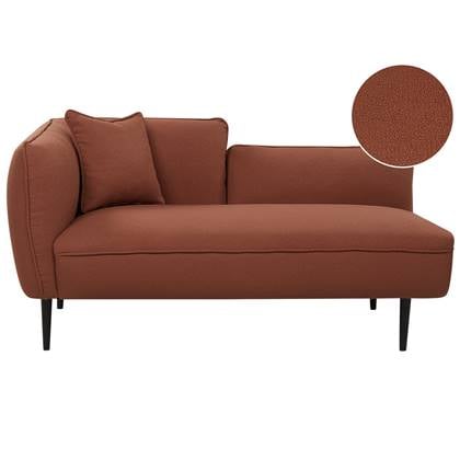 Beliani-CHEVANNES-Chaise longue-Donkerrood-Linkszijdig-Bouclé