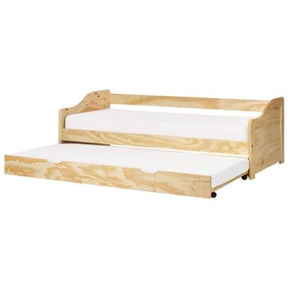 Beliani  LUNERAY - Onderschuifbed - Lichtbruin - 90 x 200 cm - Hout