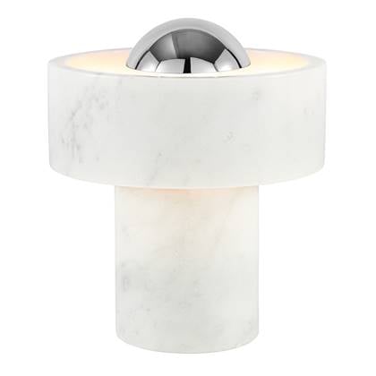 Tom Dixon Stone tafellamp LED oplaadbaar marmer|zilver