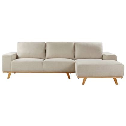 Beliani - NORA - Hoekbank - Beige - Linkszijdig - Polyester