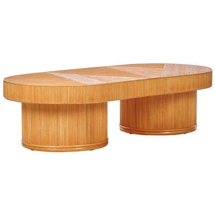 Beliani - CORIANO - Salontafel - Lichthout - Rotan Bruin
