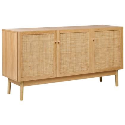 Beliani - NIVO - Dressoir - Lichtbruin - 3 deuren - Hout|Rotan