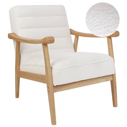 Beliani - LEKNES - Fauteuil - Gebroken - Bouclé Wit