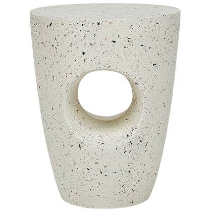 Beliani - EDOLO - Bijzettafel - Terrazzo - Lichtbeton Wit