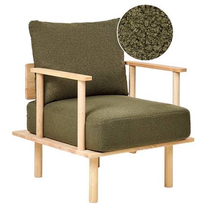 Beliani - ASKER - Fauteuil - Donker - Bouclé Groen