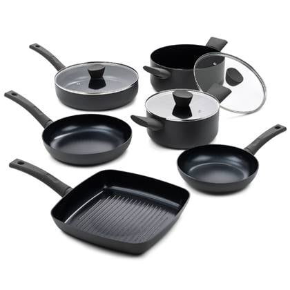 ISENVI Avon Speciaal set - Pannenset 9 delig - Ergo grepen Grijs