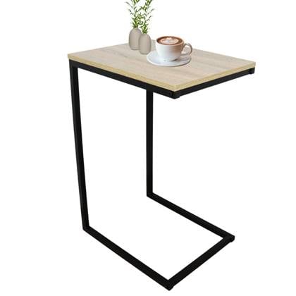 MISOU Bijzettafel Vierkant Hout Zwart 45x35x66.5 cm Bijzettafeltje...